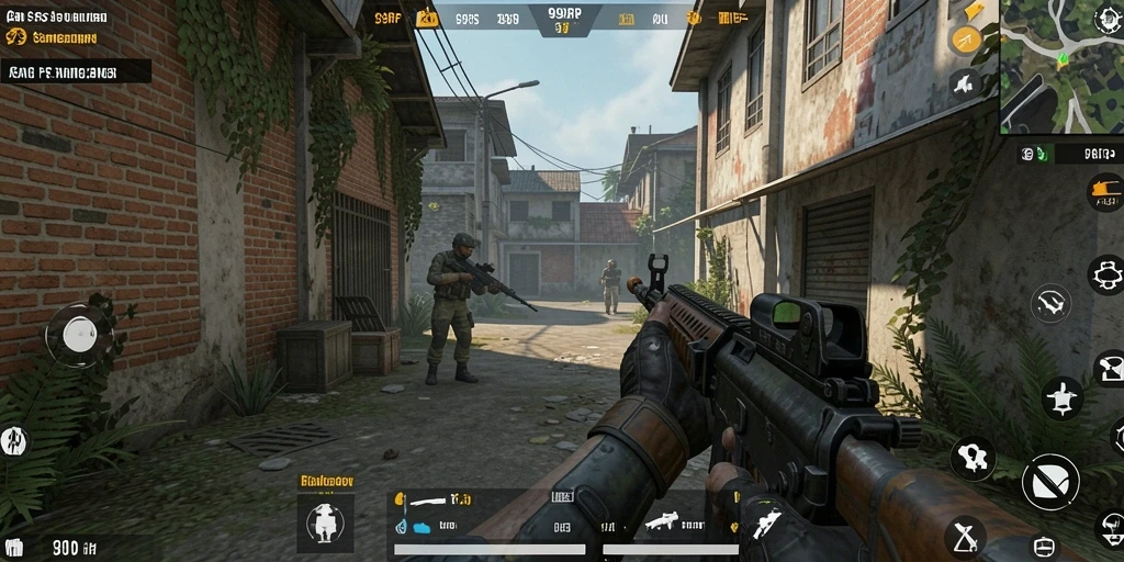 Tampilan gameplay menarik dari 99RP dengan aksi FPS yang seru.