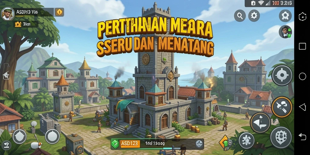 Tangkapan layar menunjukkan gameplay seru dalam <strong>ASD123</strong> dengan menara yang melawan gelombang musuh.