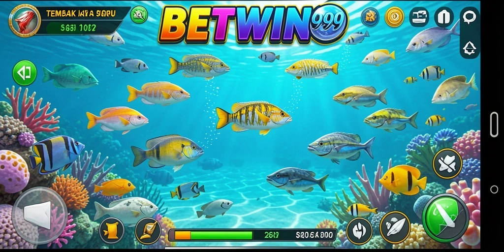 Tampilan penuh aksi gameplay Tembak Ikan di BETWIN999.