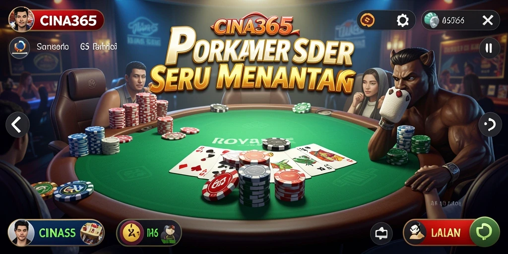 Tangkapan layar gameplay Poker yang mendebarkan di CINA365.