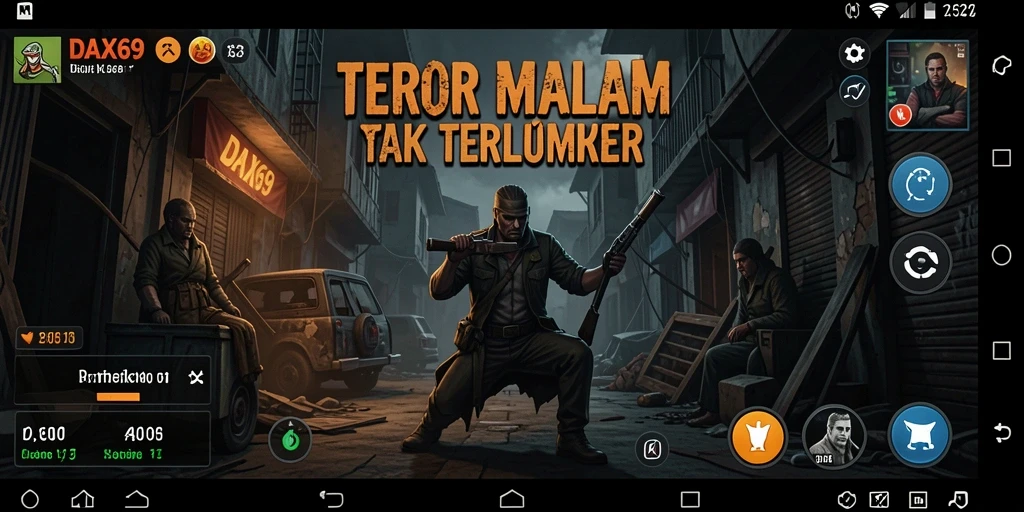 Screenshot gameplay DAX69 menampilkan suasana Horror yang mencekam.