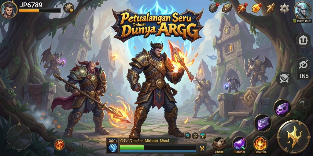 Tangkapan layar menunjukkan aksi seru dalam JP6789 di dunia ARPG.