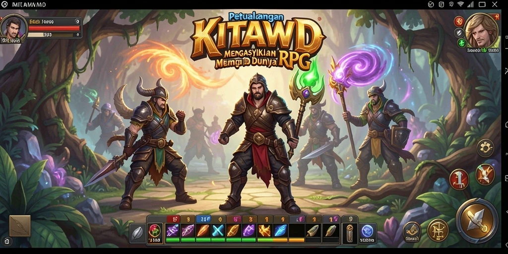 Screenshot utama KITAWD menampilkan aksi seru dalam petualangan RPG.