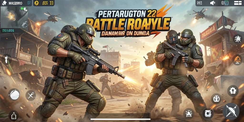 Tampilan gameplay seru di arena Battle Royale