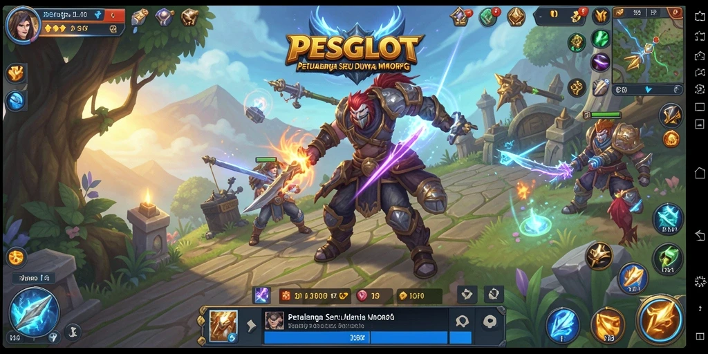 Screenshot PESGSLOT menunjukkan aksi pertarungan yang seru dalam dunia MMORPG.