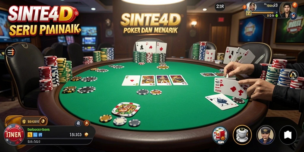 Screenshot gameplay SINTE4D yang menunjukkan keseruan permainan Poker.