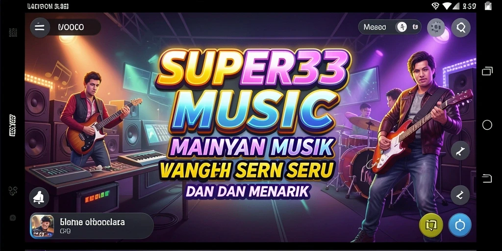 Screenshot dari gameplay SUPER33 yang penuh energi dan musikalitas.