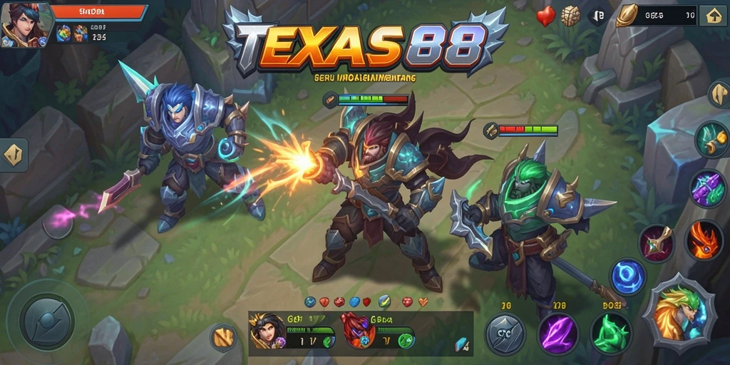 Tampilan gameplay MOBA yang seru dan menegangkan di TEXAS88.