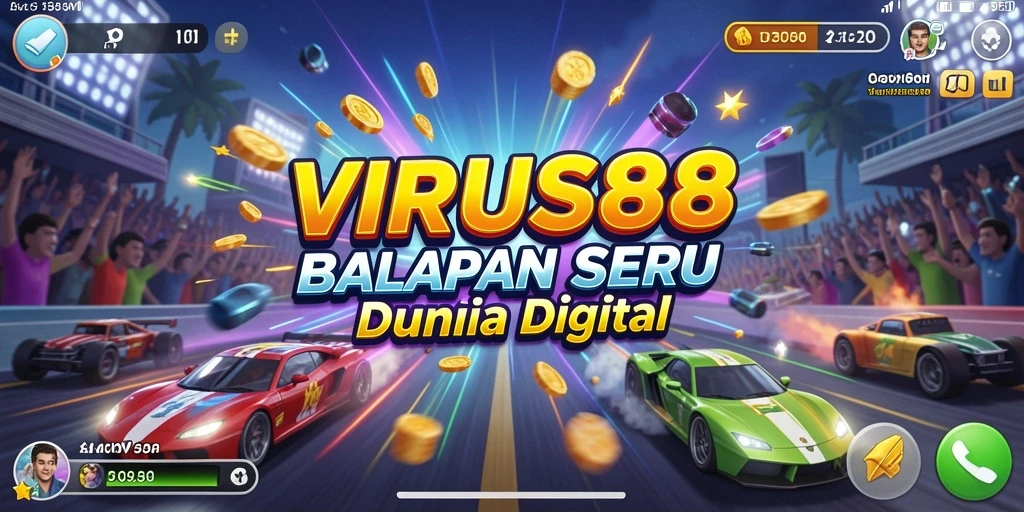 Gameplay balapan yang mendebarkan dan penuh tantangan di VIRUS88.