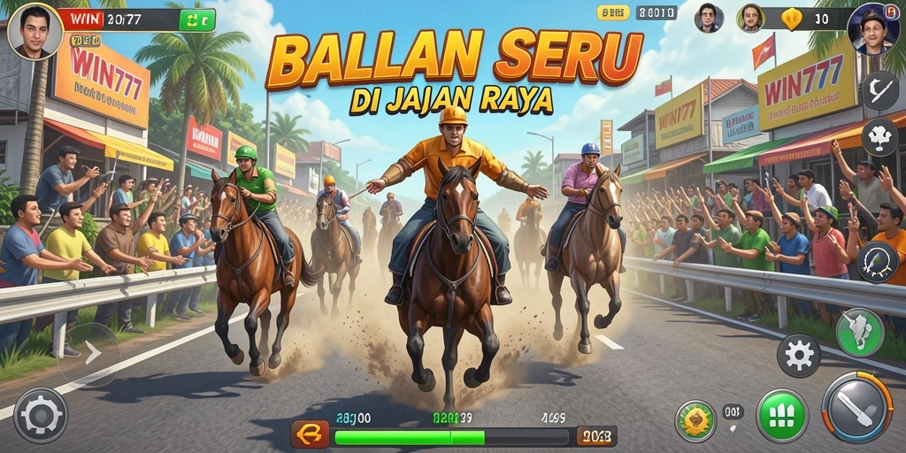 Tampilan gameplay seru dalam balapan mobil cepat.