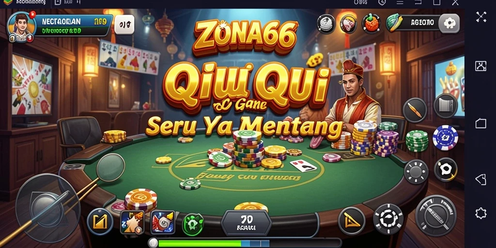 Screenshot gameplay ZONA66 menampilkan momen seru bermain QiuQiu.
